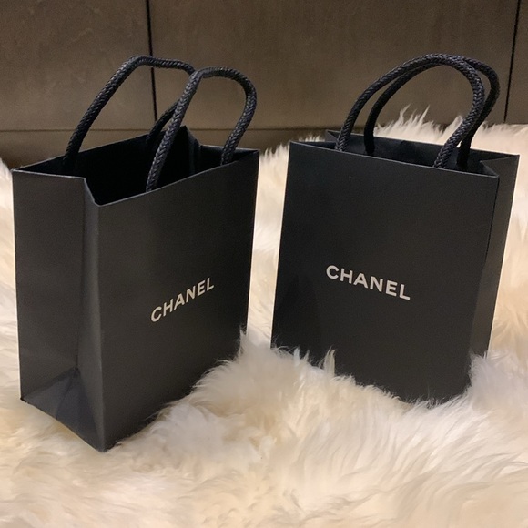 Set of 2 Chanel Shopping Bags Black authentic - Picture 6 of 9